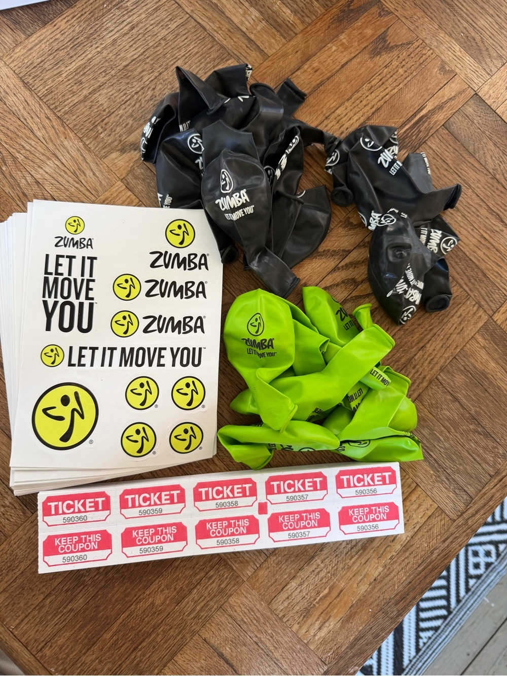Zumba Fitness Black & Neon Green Balloon and Sticker Event Pack